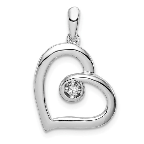 Lex & Lu Sterling Silver Diamond Heart Pendant LAL108783 - Lex & Lu