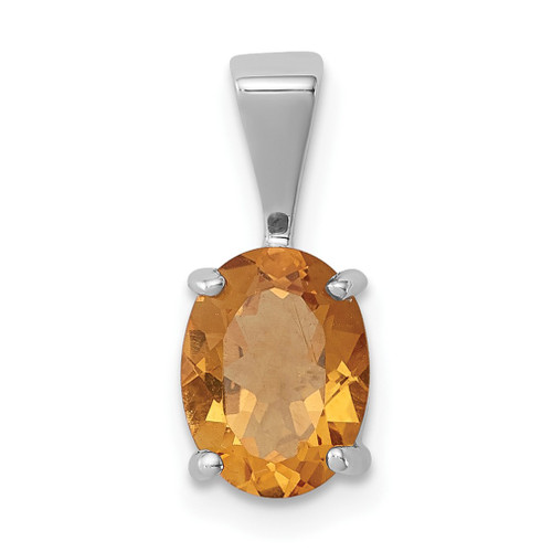 Lex & Lu Sterling Silver w/Rhodium Citrine Pendant LAL108949 - Lex & Lu