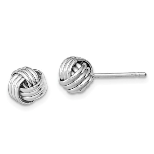 Lex & Lu Sterling Silver w/Rhodium Triple Knot Post Earrings - Lex & Lu