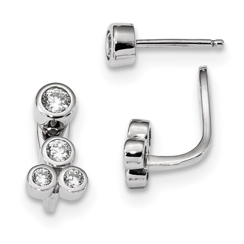 Lex & Lu Sterling Silver w/Rhodium CZ Detachable CZ Dangle Earrings LAL110307 - Lex & Lu