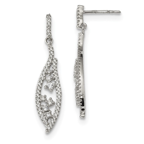 Lex & Lu Sterling Silver CZ Dangle Post Earrings LAL110429 - Lex & Lu