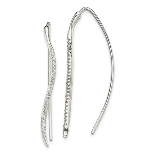 Lex & Lu Sterling Silver CZ Threader Earrings LAL110452 - Lex & Lu