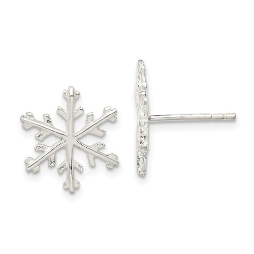 Lex & Lu Sterling Silver Snowflake Post Earrings - Lex & Lu