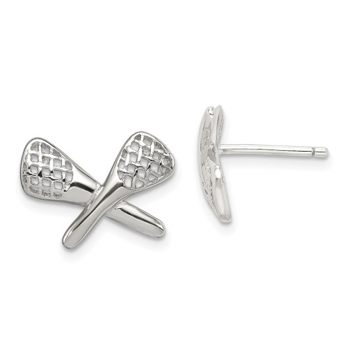 Lex & Lu Sterling Silver Lacrosse Earrings - Lex & Lu