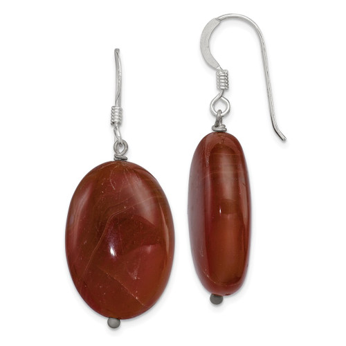 Lex & Lu Sterling Silver Brown Sardonyx Dangle Earrings - Lex & Lu