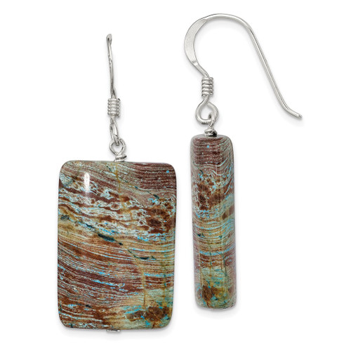 Lex & Lu Sterling Silver Jasper Earrings - Lex & Lu