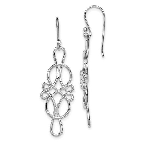 Lex & Lu Sterling Silver w/Rhodium PlatedDesign Dangle Earrings - Lex & Lu