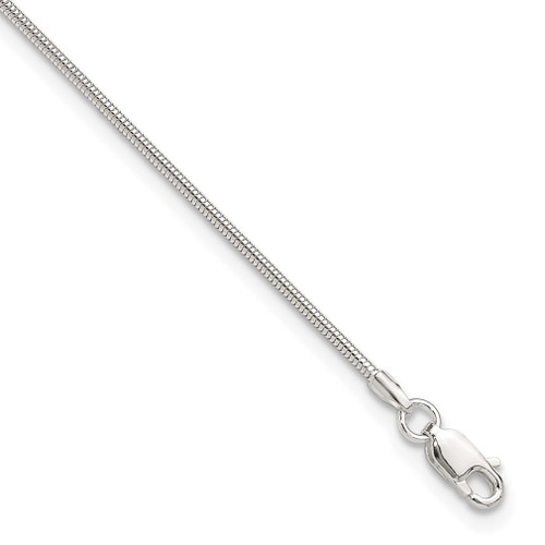Lex & Lu Sterling Silver 1.5mm Round Snake Chain Anklet 9'' LAL112113 - Lex & Lu