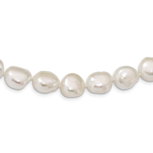 Lex & Lu Sterling Silver RH 11-12mm White Baroque FWC Pearl Necklace 18'' - Lex & Lu