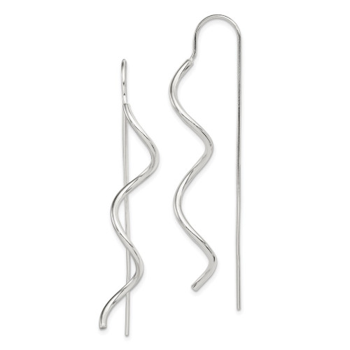 Lex & Lu Sterling Silver Polished Spiral Dangle Earrings - Lex & Lu