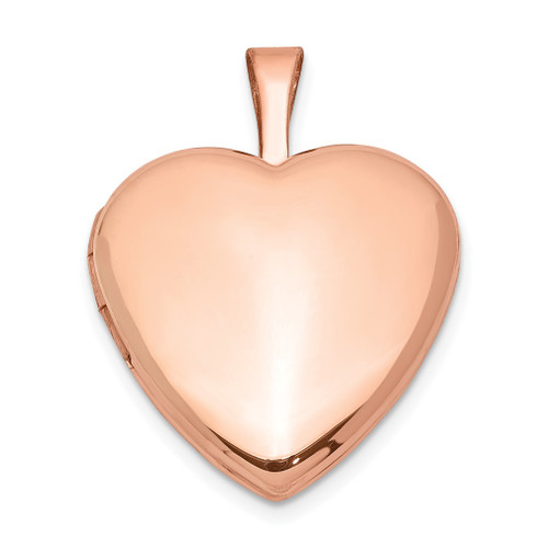 Lex & Lu Sterling Silver Rose Gold-plated Satin & Polished 2-Frame Heart Locket - Lex & Lu