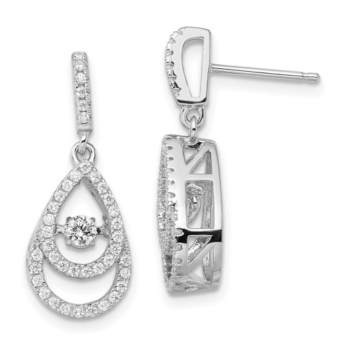 Lex & Lu Sterling Silver & Vibrant CZ Brilliant Embers Earrings LAL114186 - Lex & Lu