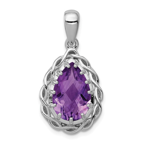 Lex & Lu Sterling Silver Amethyst Pendant LAL114955 - Lex & Lu