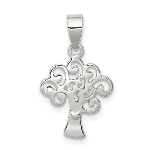 Lex & Lu Sterling Silver Polished Tree Pendant LAL115580 - Lex & Lu