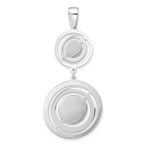 Lex & Lu Sterling Silver w/Rhodium Polished Twisted Circles Pendant - Lex & Lu
