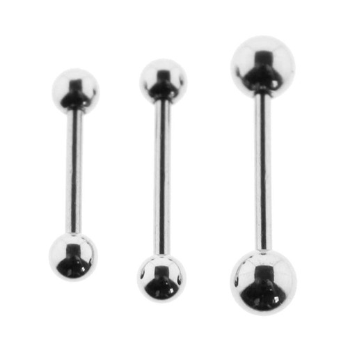 Lex & Lu Steel Straight Barbell Eyebrow, Tragus 18 Gauge-Lex & Lu