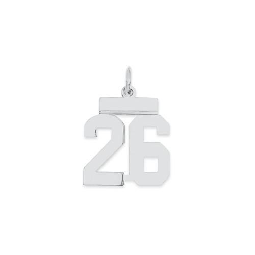 Lex & Lu Sterling Silver Small Polished Number 26 - Lex & Lu