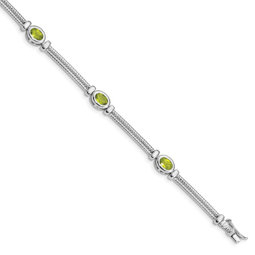 Lex & Lu Sterling Silver Peridot Bracelet LAL117239 - Lex & Lu