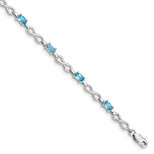 Lex & Lu Sterling Silver Blue Topaz Bracelet LAL117330 - Lex & Lu