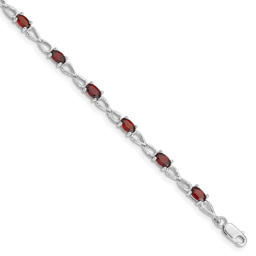 Lex & Lu Sterling Silver Garnet Bracelet LAL117349 - Lex & Lu