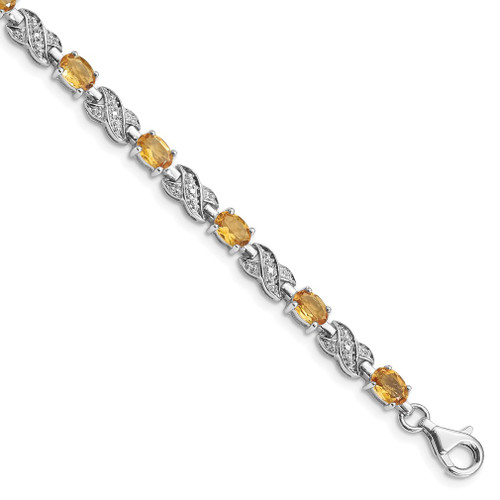 Lex & Lu Sterling Silver Citrine Bracelet LAL117366 - Lex & Lu