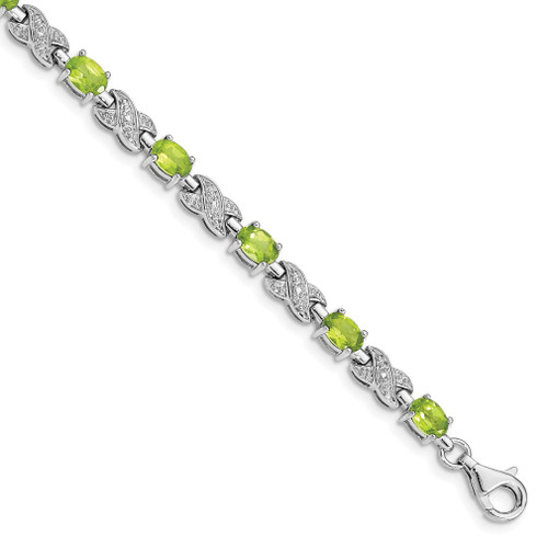 Lex & Lu Sterling Silver Peridot Bracelet LAL117368 - Lex & Lu