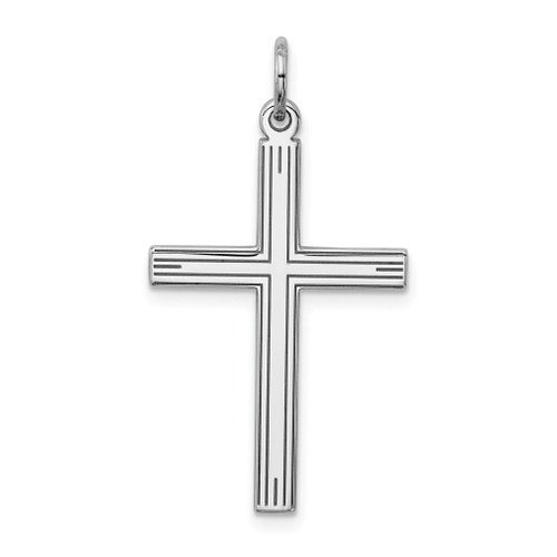 Lex & Lu Sterling Silver Laser Designed Cross Pendant LAL117526 - Lex & Lu