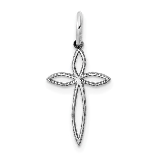 Lex & Lu Sterling Silver Laser Designed Cross Charm LAL117528 - Lex & Lu