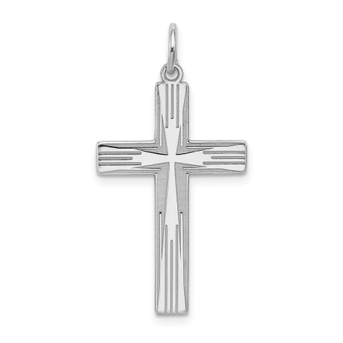 Lex & Lu Sterling Silver Laser Designed Cross Pendant LAL117564 - Lex & Lu