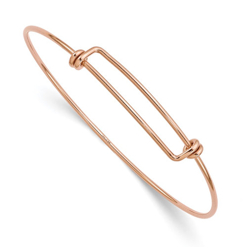 Lex & Lu Rose Gold Filled 1.65mm Adjustable Bangle - Lex & Lu