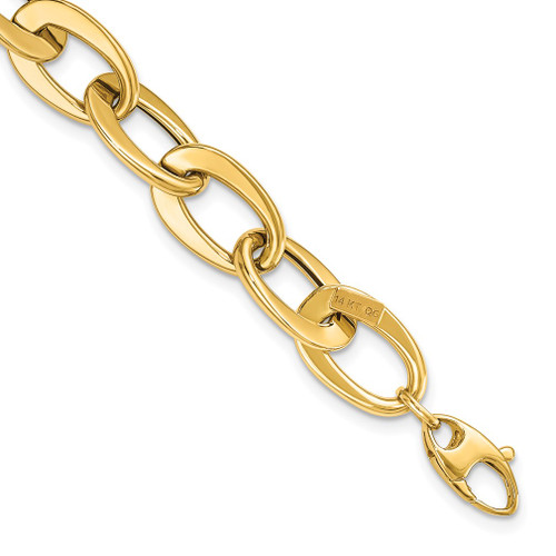 Lex & Lu 14k Yellow Gold Polished Fancy Link Bracelet 8'' LAL117763 - Lex & Lu