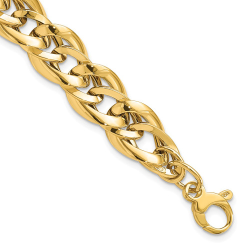 Lex & Lu 14k Yellow Gold Polished Fancy Link Bracelet 7.5'' LAL117791 - Lex & Lu