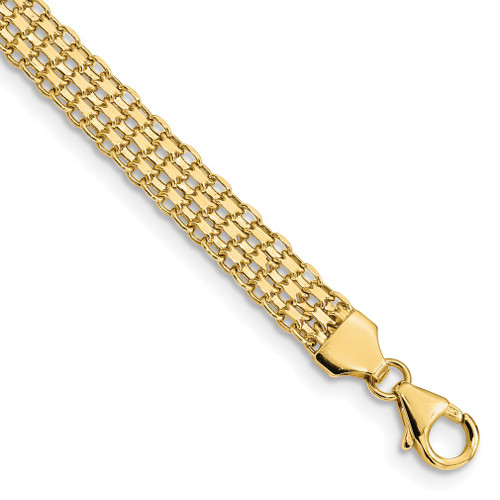 Lex & Lu 14k Yellow Gold Polished Fancy Link Bracelet 7.5'' LAL117796 - Lex & Lu