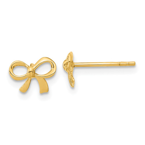 Lex & Lu 14k Gold Polished Bow Post Earrings - Lex & Lu