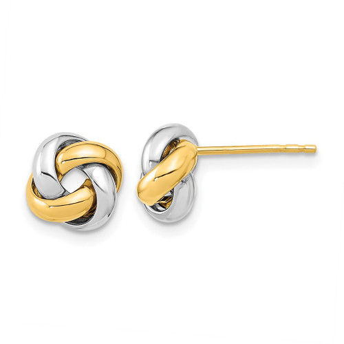 Lex & Lu 14k Two-tone Gold Polished Love Knot Post Earrings LAL119169 - Lex & Lu