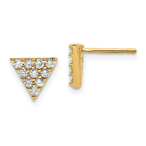 Lex & Lu 14k Yellow Gold Diamond Triangle Earrings - Lex & Lu