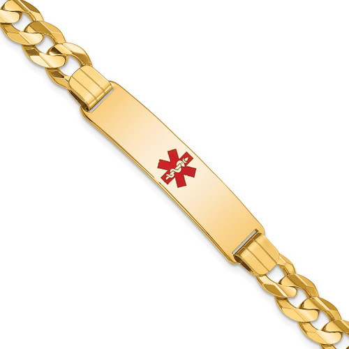 Lex & Lu 14k Yellow Gold Medical Curb ID Bracelet 8'' LAL119804 - Lex & Lu