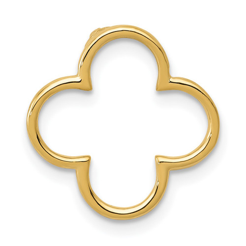 Lex & Lu 14k Yellow Gold Small Quatrefoil Design Chain Slide - Lex & Lu