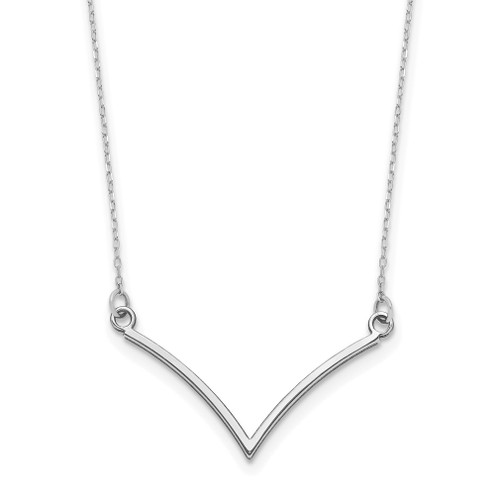 Lex & Lu 14k White Gold V Necklace - Lex & Lu