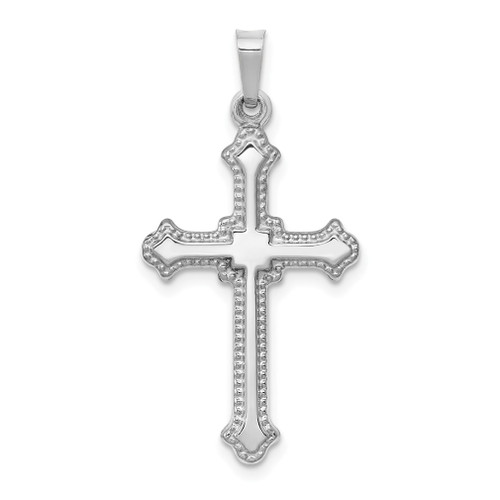 Lex & Lu 14k White Gold Polished Cross Pendant LAL120226 - Lex & Lu