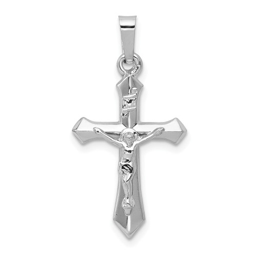 Lex & Lu 14k White Gold Polished INRI Crucifix Pendant LAL120273 - Lex & Lu