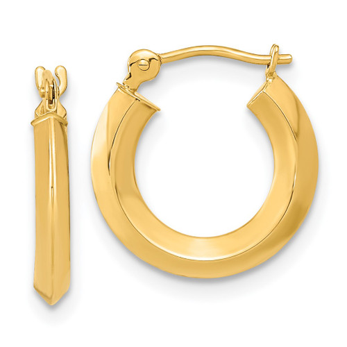 Lex & Lu 14k Yellow Gold Polished Knife Edge Hoops - Lex & Lu