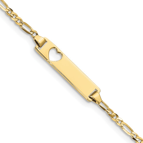Lex & Lu 10k Yellow Gold Figaro Link ID Bracelet LAL123229 - Lex & Lu