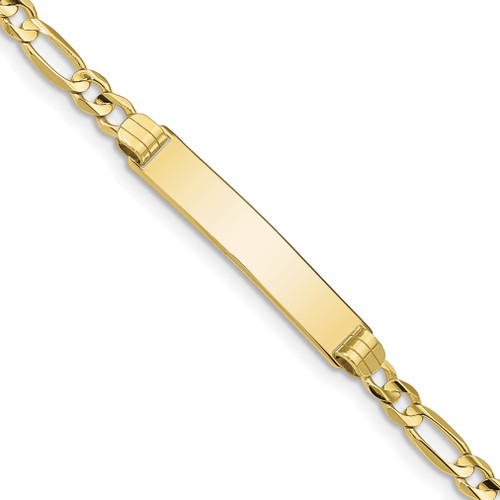 Lex & Lu 10k Yellow Gold Figaro Link ID Bracelet LAL123272 - Lex & Lu