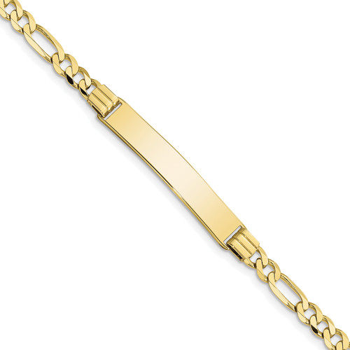 Lex & Lu 10k Yellow Gold Figaro Link ID Bracelet LAL123275 - Lex & Lu