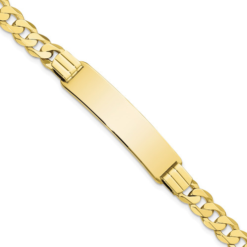 Lex & Lu 10k Yellow Gold Flat Curb Link ID Bracelet LAL123299 - Lex & Lu