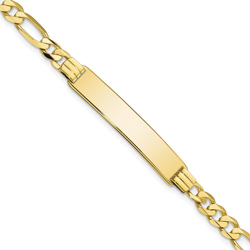 Lex & Lu 10k Yellow Gold Figaro Link ID Bracelet LAL123304 - Lex & Lu