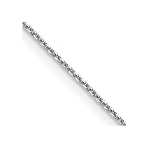 Lex & Lu 10k White Gold .80mm D/C Cable Chain Necklace - Lex & Lu