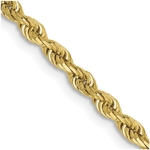 Lex & Lu 10k Yellow Gold 2.75mm D/C Quadruple Rope Chain Bracelet or Necklace - Lex & Lu