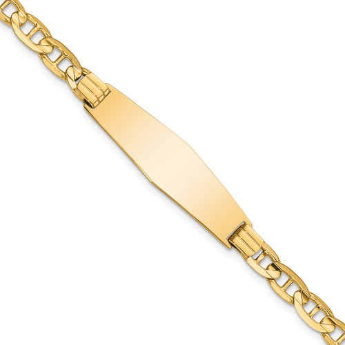 Lex & Lu 14k Yellow Gold Anchor Soft D/S ID Bracelet - Lex & Lu